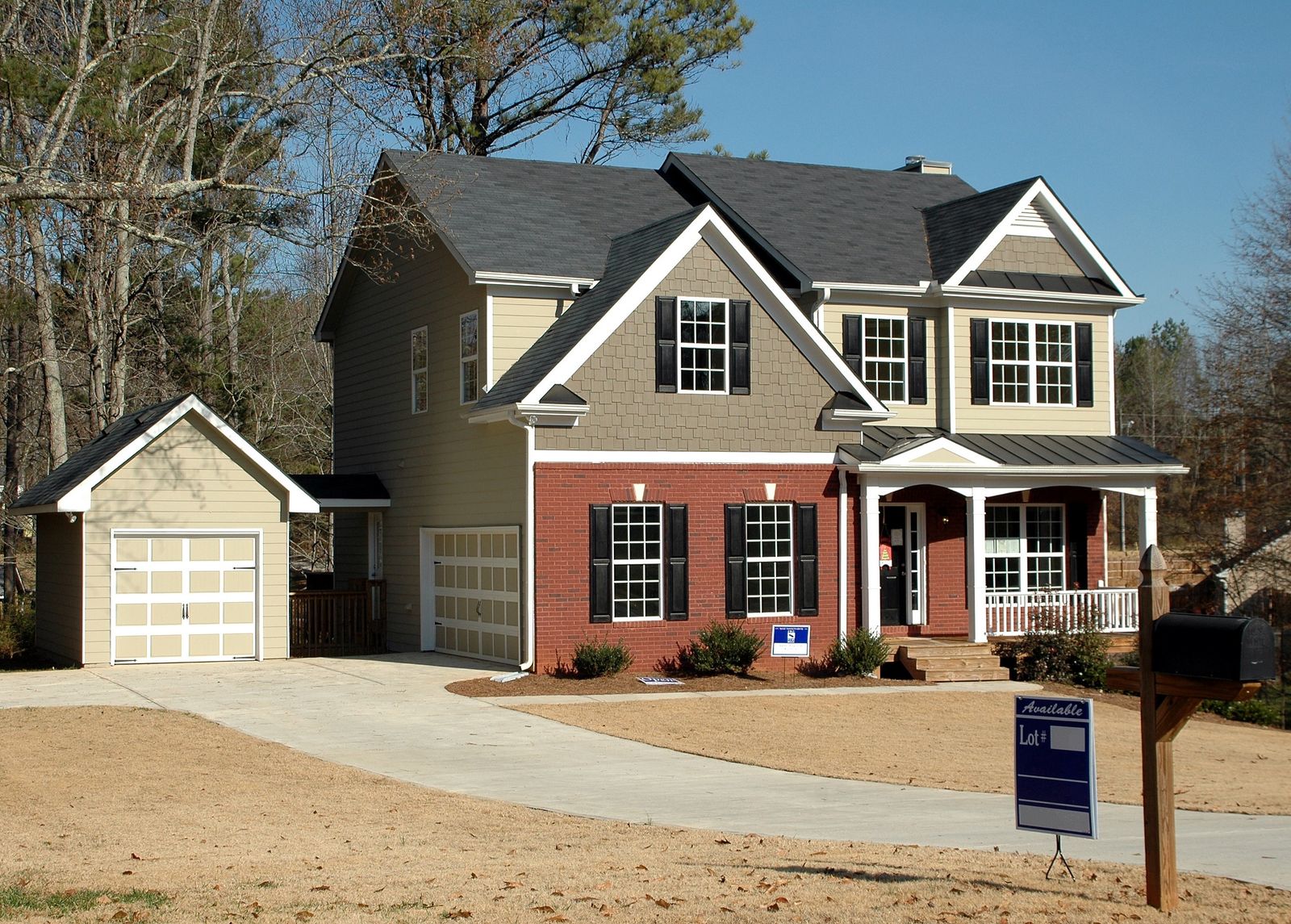 A modern suburban single-family home with attached garage